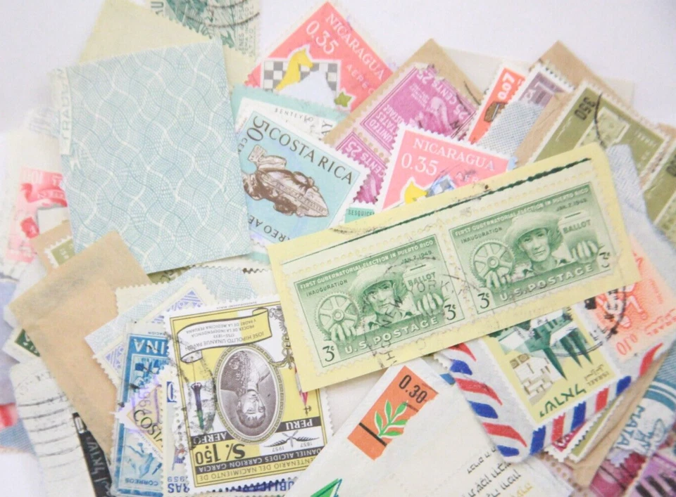 Vintage Collector Stamp Collection Storage Unit Unresearched US Foreign BB331 - Image 2 of 4