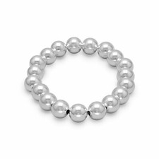 Sterling Silver 7" 10mm Stretch Bracelet