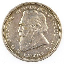 M&uuml;nze Litauen 5 Litai 1936 Jonas Basanavicius Lietuva Erste Republik 1918-1940
