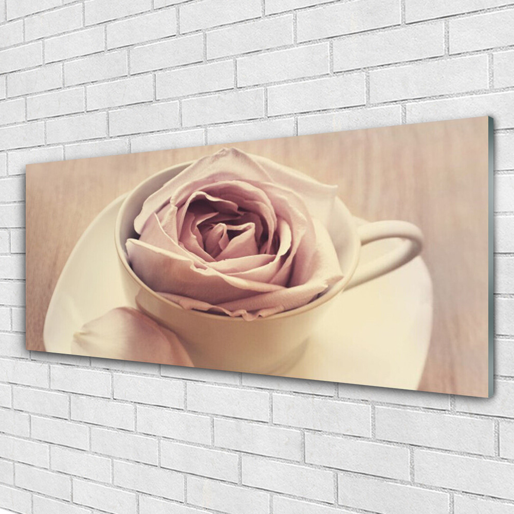 Image tableaux 125x50 Art Tasse Rose pour illuminer un mur sombre facilement