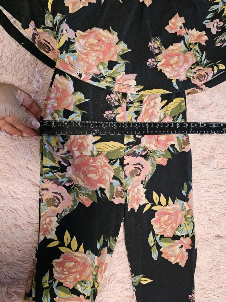 Mono Free People LA BABE Pierna Ancha Estampado Retro en FLORAL Combo Talla XS Foto 2 de 4