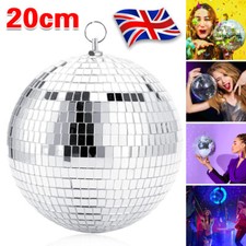 20cm Silver Mirror Dance Disco Party DJ Ball Shiny Party Club Ideal Bedroom UK