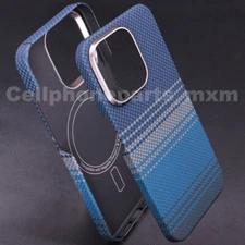 Real Carbon Fiber Mag Safe Case for iPhone 16 Pro Max Aramid Protective Cover