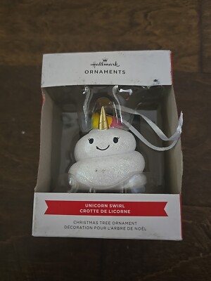 Hallmark Unicorn Swirl Sparkle Christmas Tree Ornament Brand New
