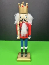 VTG Nutcracker Soldier Red, Blue Black Boots Hand-Crafted 10”