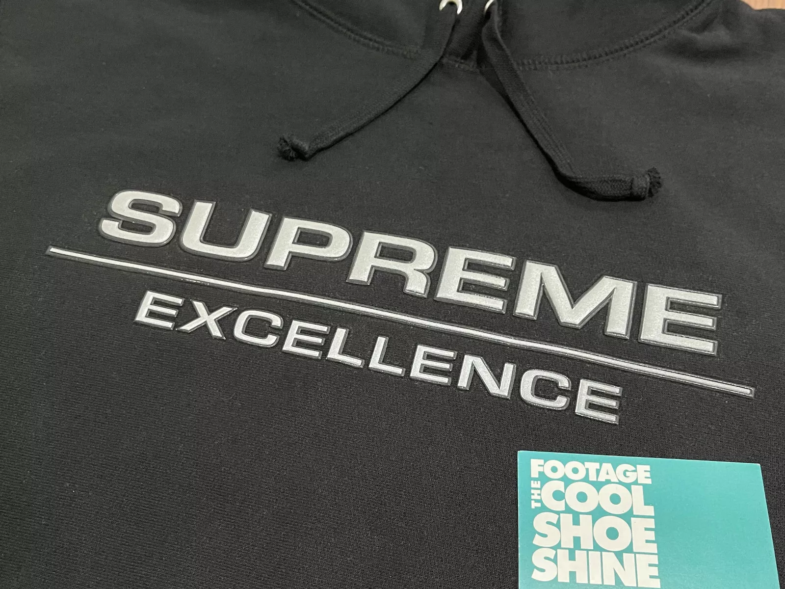 2017 SUPREME REFLECTIVE EXCELLENCE SWEAT À CAPUCHE BOÎTE LOGO NOIR ARGENT LARGE