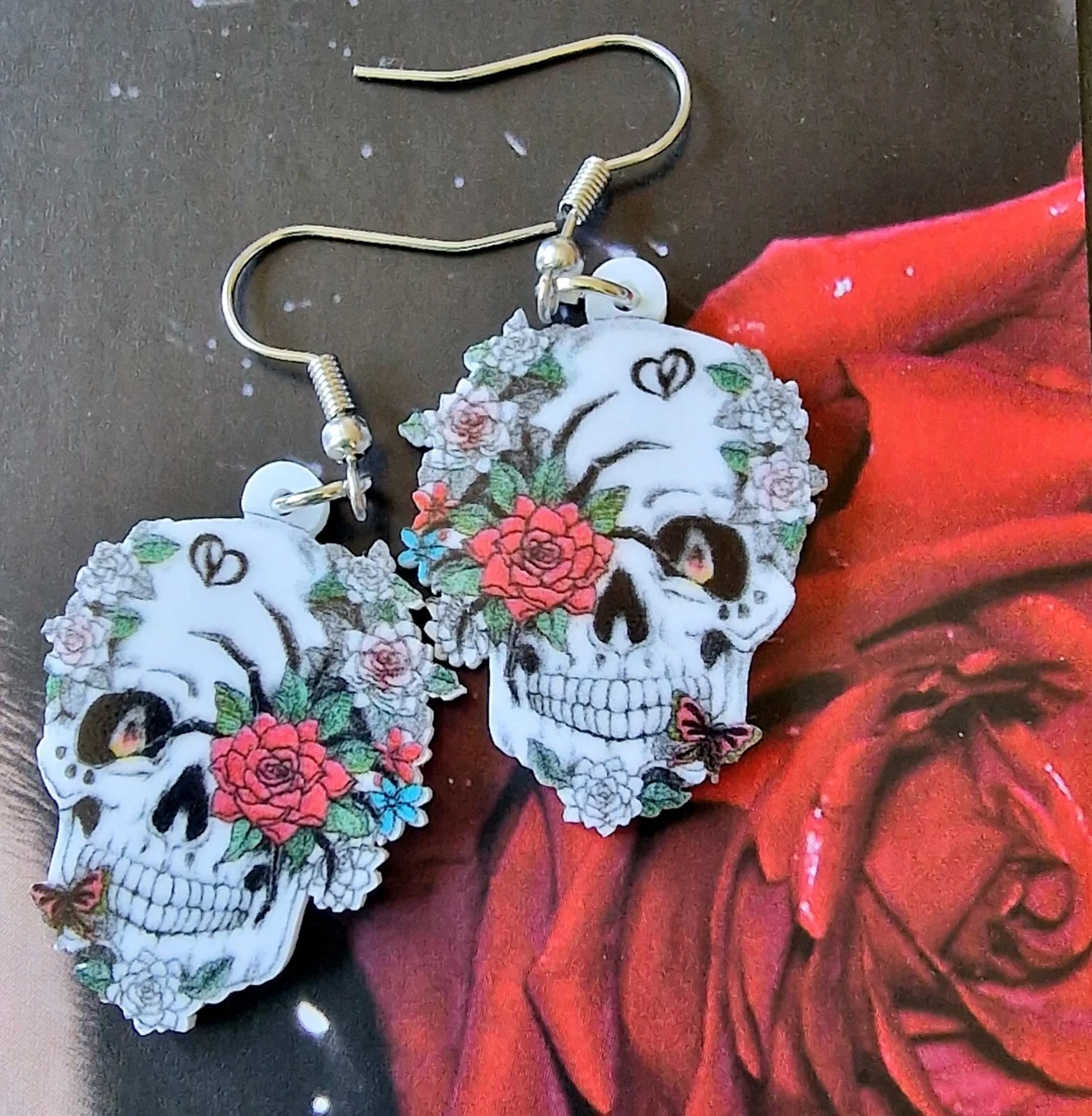 Sugar skull earrings sale