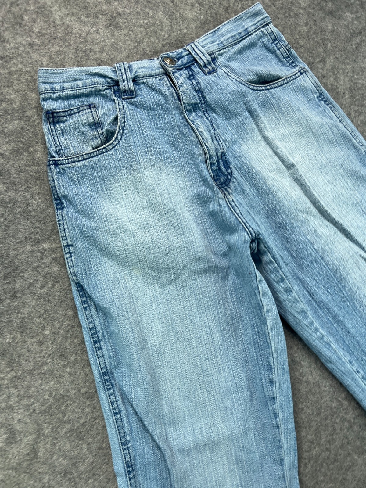 Dodeca Baggy Hip Hop Straight Jeans Mens 32x27 Blue Denim Light Casual