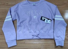 Fila Purple Cropped Sweater Girls Size Med