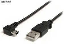 3 ft. USB 2.0 A Male to Mini-B (5-Pin) Male Right Angle Cable