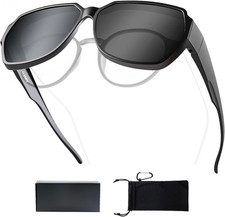 Polarized Fit over Glasses Sunglasses for Men Women,Oversized Ultralight Sunglas