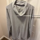 Liz Claiborne Weekend Stretch Knit Top Women's Size L Cowl Neck Gray Pullover