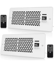 2-Pack Register Booster Fan for 4" X 10" Register Holes with Remote Control and 