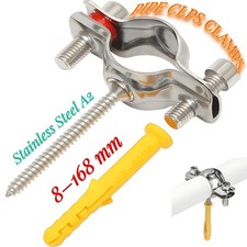Stainless Steel A2 Pipe Clamp with Screw Tube Wall Holder Bracket Gas Water Hose