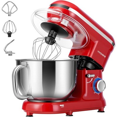 Electric Food Stand Mixer 660W 10 Speed 6 Quart Tilt-Head Kitchen Beater Red