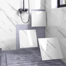 Chejiaye Shower Wall Panels Peel and Stick,Marble 11.8"x11.8"x0.08"in, White