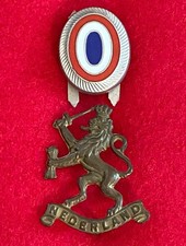 WW2 Dutch Nederlandsche NSB Cap Cockade & Lion Emblem MINT