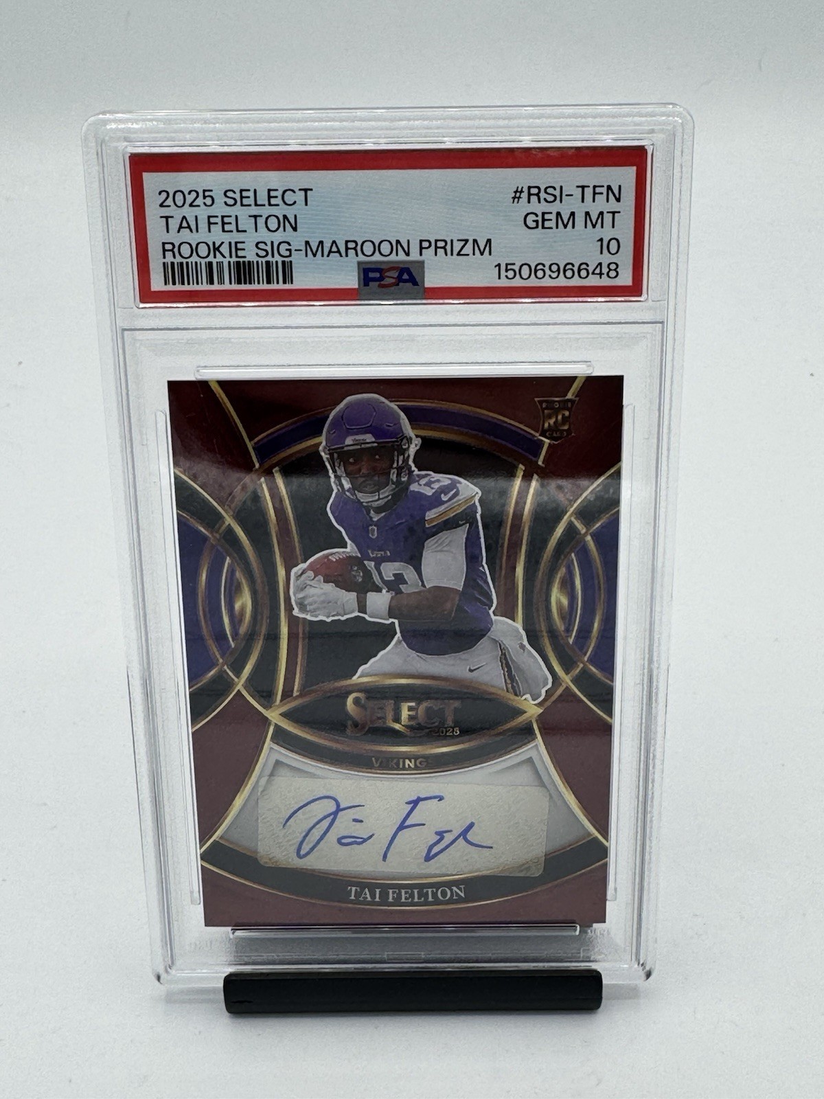 Tai Felton Panini Select Rookie Signatures #RSITFN Maroon Prizm