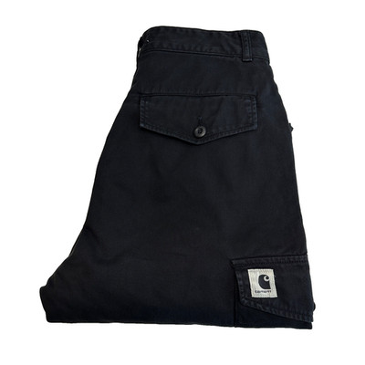 Carhartt Damen Collins Pant W29 L30 Schwarz Relaxed Baggy Cargo Moraga Twill