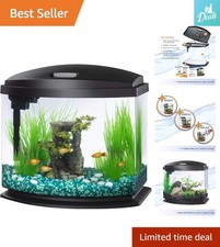 Aqueon 5-Gallon LED MiniBow Aquarium Kit with SmartClean Technology, Black