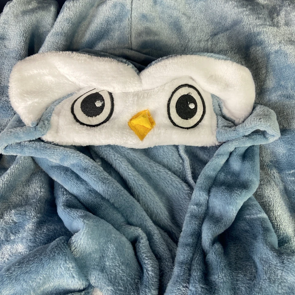 Pijama de una pieza azul de búho adulto o niño grande disfraz de Halloween talla pequeña Foto 2 de 4
