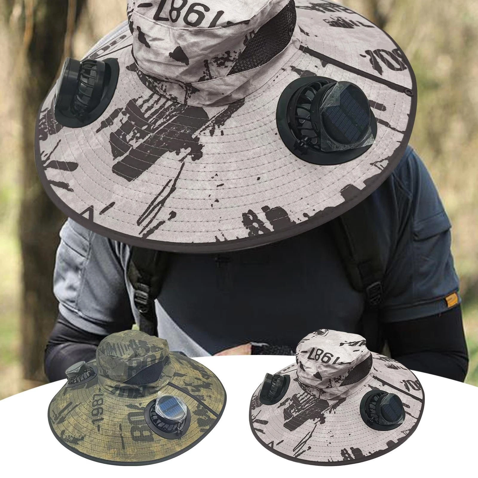 Outdoor Wide Brim Sun Hat With Dual Solar Powered Fan Fishing Hat UV Protection#
Opens in a new wind