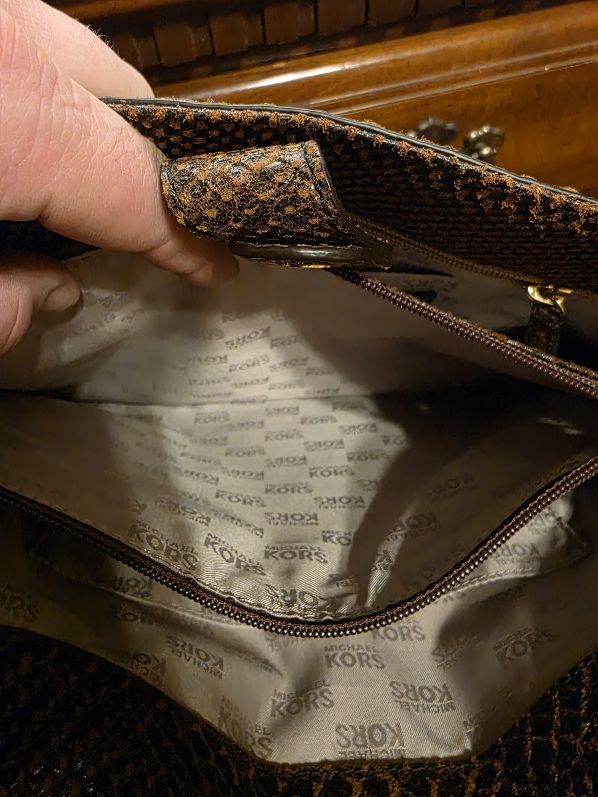 Michael Kors Hamilton Brown Python Snakeskin Leat… - image 6