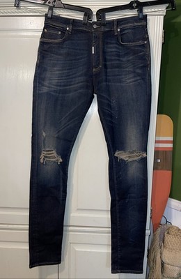 Represent Jeans Men 38 Navy Blue Destroyer Denim Nouveau M07044