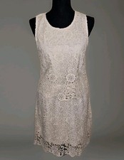 Coquette Romantic Y2K White Floral Embroidered Lace Mini Dress M Coastal Cowgirl