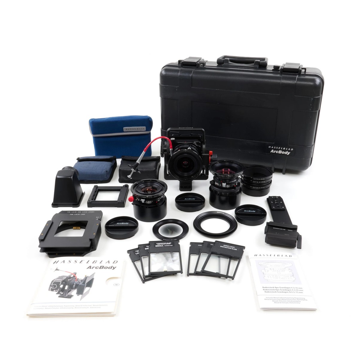 HASSELBLAD ARCBODY SET COMPLETE WITH 35MM + 45MM + 75MM LENSES