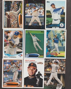 MELKY CABRERA LOT OF 125 BASEBALL CARDS 20 DIFFERENT BLUE JAYS GIANTS