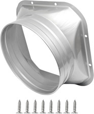 6 Inch Duct Connector Flange, Metal Straight Pipe Flange Square to Round Interfa