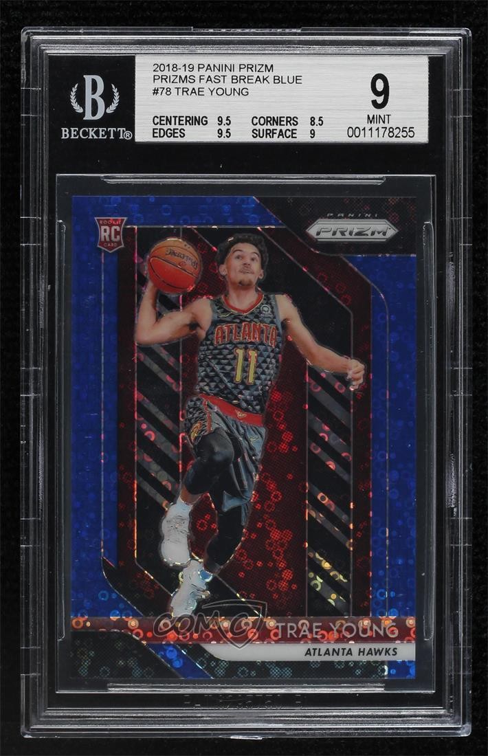 2018 Panini Prizm Fast Break Blue /175 Trae Young #78 BGS 9 MINT Rookie RC g0y