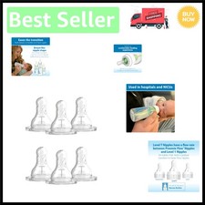 Level T Narrow Baby Nipple 6-Pack   Perfect for Newborns, Dishwasher Safe