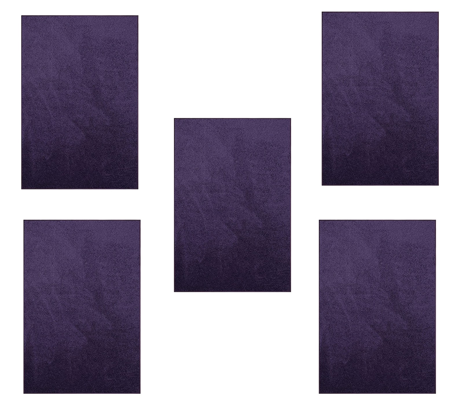 Furnish my Place Modern Plush Solid Purple Color Rug, Indoor/Outdoor Mat, Are...