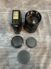 Vintage Vivitar XV-5 35mm Film Camera Lense Flash And Extras Untested