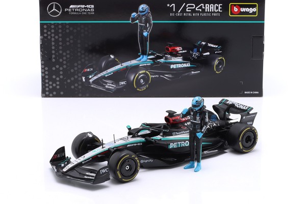 George Russell Mercedes-Amg F1 W15 #63 Formel 1 2024 Mit Figur 1:24 Bburago-image