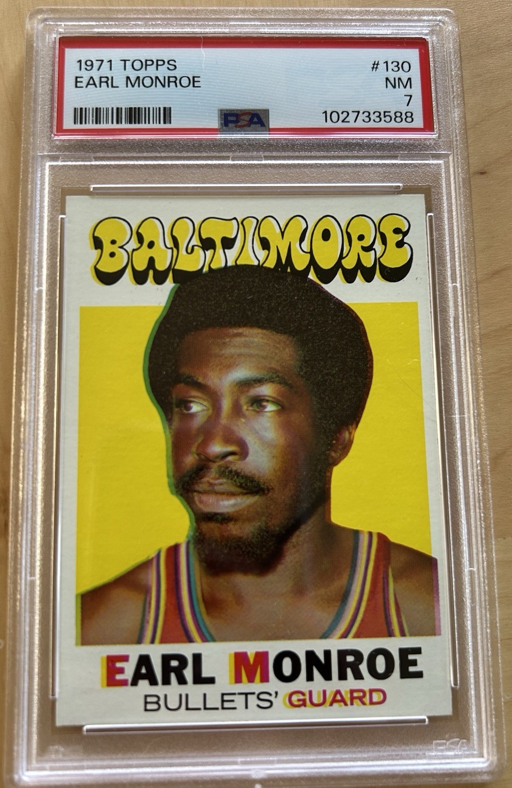 Earl Monroe 1971 Topps HOF #130 Baltimore Bullets PSA 7