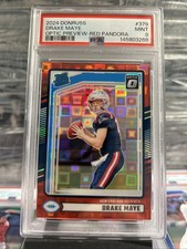 2024 Panini Donruss Rated Rookie Drake Maye #379 Optic Preview Red Pandora Prizm