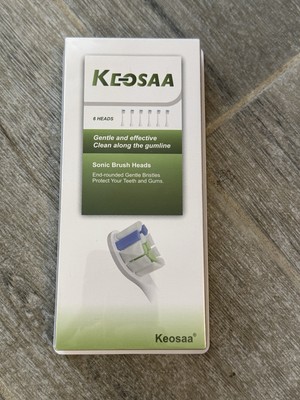 NIB Keosaa Replacement Toothbrush Heads for Philips Sonicare White 6 Pack