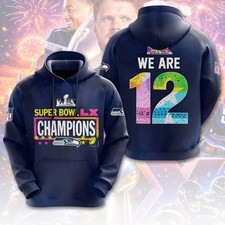 Seattle Seahawk 2025 Super 1Bowl LX Champions 3D Apparel Hoodie S-5XL Style5