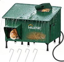Extra Large Size Heated Cat House for outside Winter,Weatherproof Outdoor Cat Sh