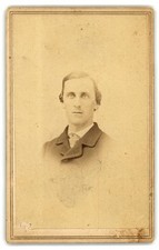Antique Cdv Circa 1860s G. P. Critcherson Handsome Man In Suit Worcester Ma