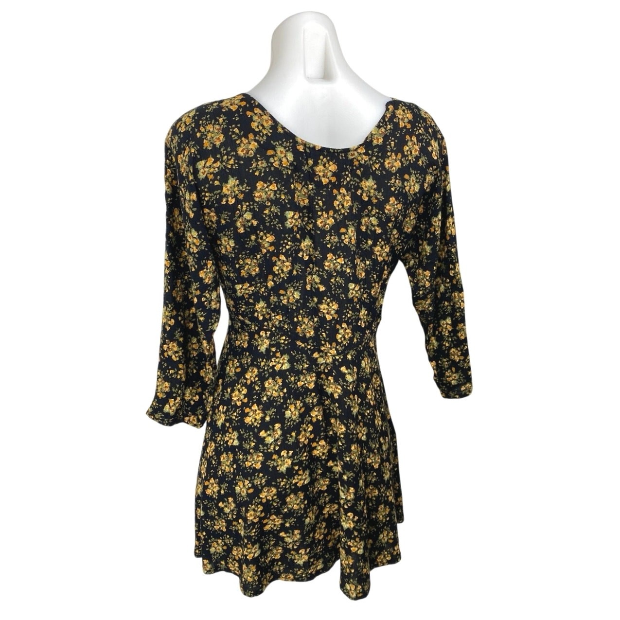 The Vintage Twin Multicolor Long Sleeve Floral Fit & Flare Mini Dress Size 6