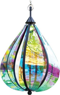 Wind Spinner Rainbow Drop Colorful Yard Art Spinning Garden Decor Kinetic... 
