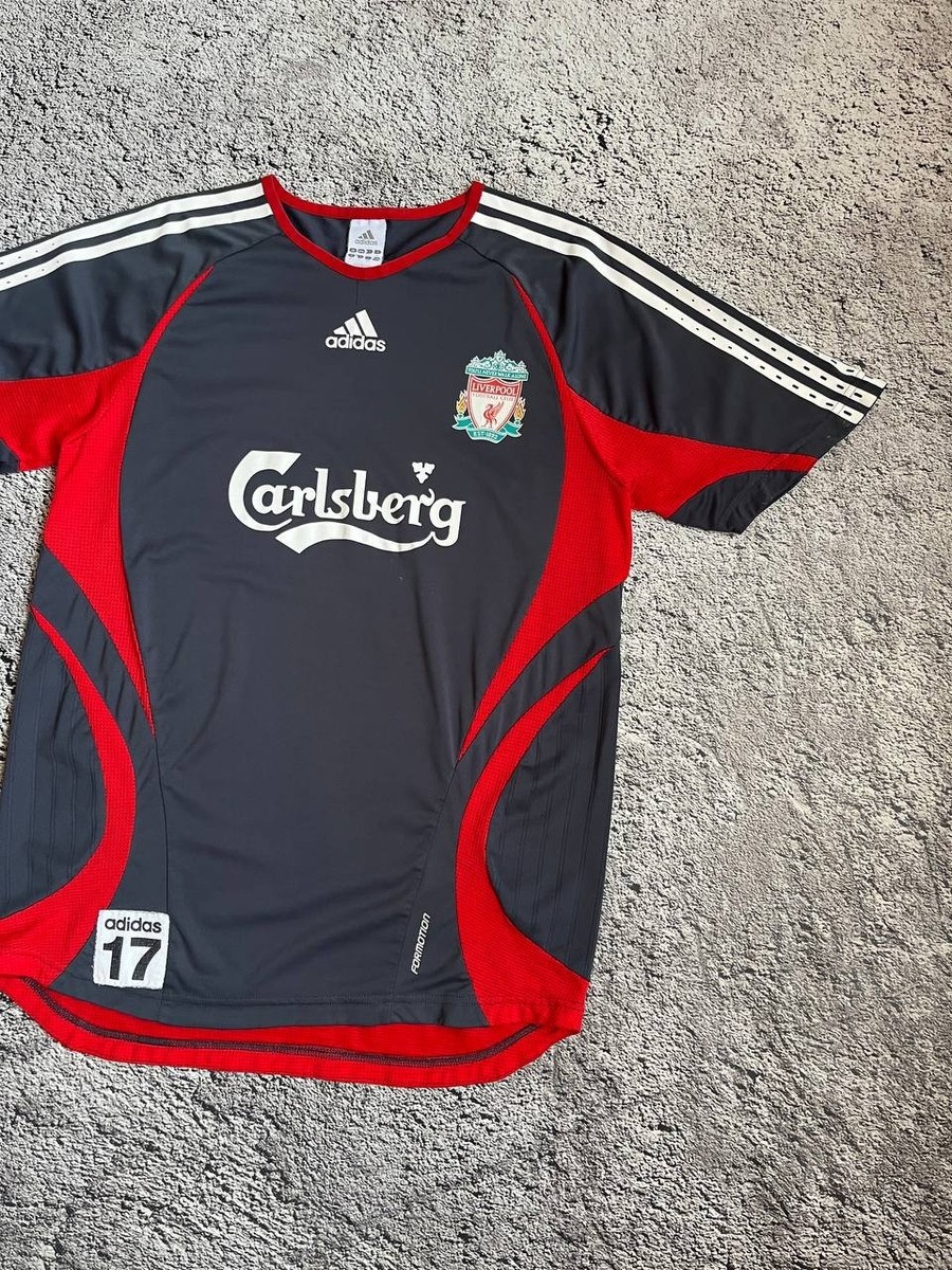 Adidas Liverpool Jersey Carlsberg Training Shirt Grey Red Mens S