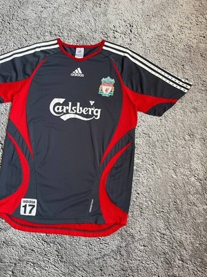 Adidas Liverpool Jersey Carlsberg Training Shirt Grey Red Mens S