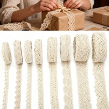 8Rolls Vintage Lace Ribbon Trims Polyester Cotton Craft for Sewing Wedding Decor