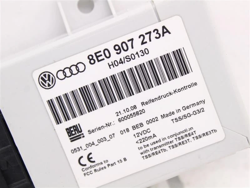Used Tire Pressure Monitoring System (TPMS) Control Mod fits: 2009 Audi A4 Suspe - Imagem 4 de 4