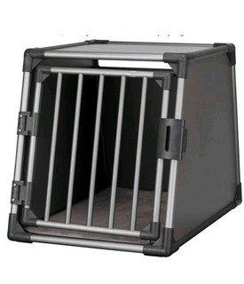 TRIXIE aluminium dog transport crate in graphite – Size M: sturdy
